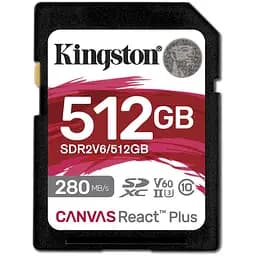 Kingston Карта памяти SD 512GB C10 UHS-II U3 ​​R280/W150MB/s