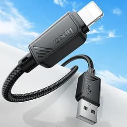 Дата кабель Hoco X113 Beneficio USB to Lightning 1 м Black - мініатюра 2