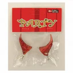 Ріжки чортика червоні на заколці