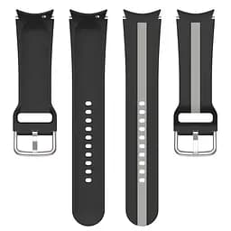 Ремінець для Samsung Galaxy Watch 4 44mm - чорно-сірий ширина кріплення 20мм силікон Watchbands D2 (W17-3WB12225125) - мініатюра 3