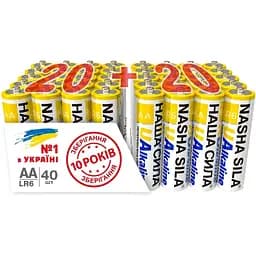 Батарейки Наша Сила UAlkaline AA (LR6) Alkaline 40 шт.