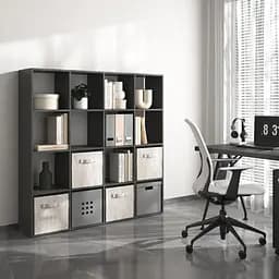 Полка для книг Vays стеллаж для дома на 16 ячеек M-14 Антрацит