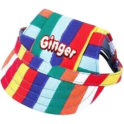 Кепка Ginger для тварин L кольорова смужка з регульованою затяжкою ОГ-45 см