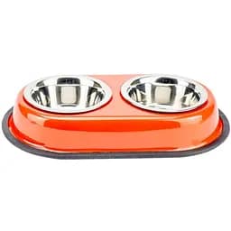 Двойная миска для котов и собак Agility металлическая 350 мл 13 см 2 шт. в ассортименте