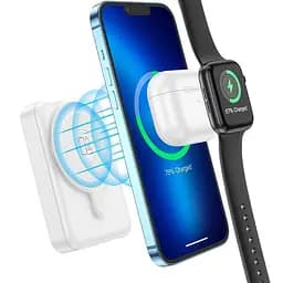 Зовнішній акумулятор Hoco Q11 Expressar з бездротовою зарядкою Apple Watch та Magsafe - мініатюра 2
