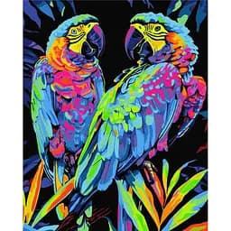 Картина по номерам на подрамнике Brushme Попугаи в тропиках