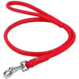 Поводок для собак Waudog Glamour кожаный круглый, красный