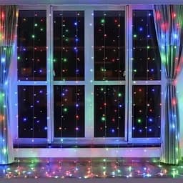 Гірлянда штора Водоспад 3х2 м 400 LED (прозорий шнур, з перехідником) Мульти світло - мініатюра 3