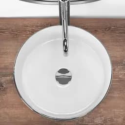Умивальник Rea Sami brushed silver white накладний REA-U3304, Хром - мініатюра 4