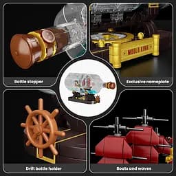 Конструктор корабель  MOULD KING піратський у пляшці Queen Revenger  пірати карибського моря 885 деталі - мініатюра 5