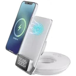 Бездротовий зарядний пристрій Wiwu M11 4-in-1 Wireless Fast Charger with Time Clock and Backligh [73465]