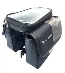 Велосумка на раму West Biking YP0707351 2 л для смартфона 7" 19х18х15 см черно-серый (G0001975)