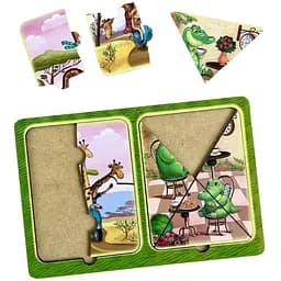 Деревянный пазл-вкладыш Жирафы и крокодилы Ubumblebees (ПСД185) PSD185 в рамке