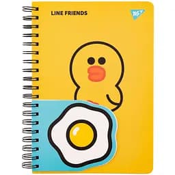 Блокнот Yes 2в1 Line Friends. Sally В5+В7 спіраль 80+20 аркушів у клітинку (151780)
