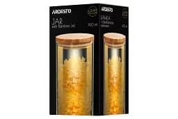 Банка для зберігання ARDESTO Golden Moon кругла 760 мл скло з бамбуковою кришкою (AR1376BLRG) - мініатюра 2