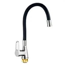 Змішувач для кухні Mixxus SOP4-045 із чорним силіконовим виливом MI6487 Хром