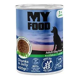 Влажный корм Hermos My Food Для собак кусочки в желе с ягненком 400 г