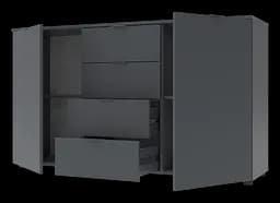 Комод Doros Рон 5 Графіт 2 фасади 4 шухляди 140х38х81 (44900235) - мініатюра 7