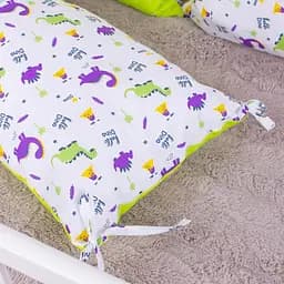 Подушка-борт MirSon Kids Time 18-0001 Hello Dino захисна біла 4 шт. - мініатюра 4