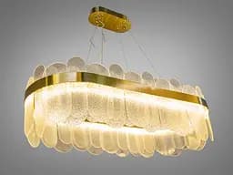 Підвісна овальна люстра Diasha 803-800x300SGD елегантна LED-модель у золотому кольорі з регульованою висотою - мініатюра 2