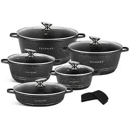 Набор кастрюль и казанов Edenberg EB-12911 с мраморным покрытием 10 предметов для всех типов плит