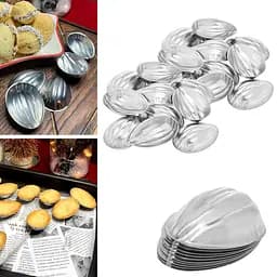 Набір з 20 металевих порційних формочок для випічки печива Горішки з ребристою поверхнею, Ласунка Сірий 87128