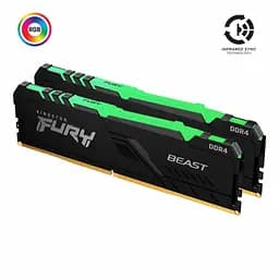Модуль пам'яті Kingston Fury DDR4 16Gb (2x8) Beast 3200 MHz RGB (KF432C16BBAK2/16) Б/в