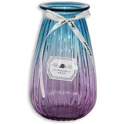 Ваза для цветов Crystal Rose стеклянная сине-розовая 19 см (YBCG-mt-4)