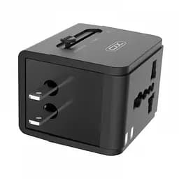 Мережевий фільтр XO WL01 charger can use for all countries for UK, EU, US Чорний - мініатюра 3