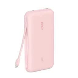 Belkin Акумулятор портативний літій-іонний Power Bank Belkin 20000мА·рік, 20Вт, з інтегрованим кабелем USB-C, рожевий - мініатюра 2