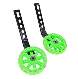 Опорні (тренувальні / додаткові) світлодіодні колеса для дитячого велосипеда 12'-20' салатовий (G0000997)