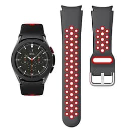 Ремінець для Samsung Galaxy Watch 4 Classic 46mm - чорно-червоний ширина кріплення 20мм силікон перфорація розмір L Watchbands Uniq (WB00S4GALAXYUNIQ1CLASSIC446) - мініатюра 2