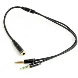 Кабель Cablexpert CCA-418M, Аудіо 3,5mm(джек) 4pin мама /2x3,5 тато 3pin стерео
