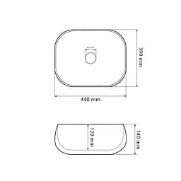 Умивальник VBI Tricase white накладний VBI-015800, Білий - мініатюра 2