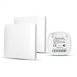 Выключатель проходной беспроводной с Wi-Fi 2 выключателя и 1 реле Белый