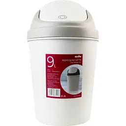 Ведро для мусора MBM My Home с крышкой 9 л серое (BIN-10 9L GRAY)