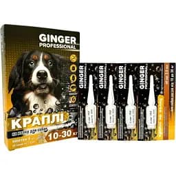 Краплі на холку Ginger Professional для собак 10-30 кг 2 мл №4 імідаклоприд, івермектин, метопрен (35082)