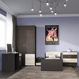 Спальня дитяча Еверест Бриз Комплект 13 (модульна - 5 елементів) венге/дуб молочний (EVR-2574)