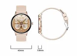 Смарт-годинник Smart Watch V89 Gold 2 ремінця силіконовий та металевий - мініатюра 3
