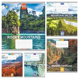 Зошити учнівські 60 аркушів клітинка Тверда 31603 Природа, 10 шт. в упаковці