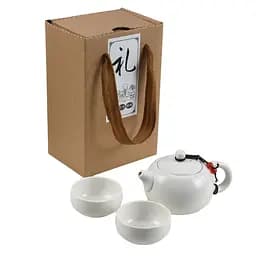 Стильний і компактний чайний набір для подорожей UFT TSET7 White чайник і 2 піали UFT TSET7 White