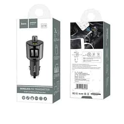 FM-трансмітер Hoco E19 Smart car wireless FM transmitter 2USB 2.4A Сірий - мініатюра 2