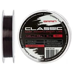 Волосінь Brain Classic Carp Line (dark brown) 150 м 0.25 мм 15 lb 6.6 кг