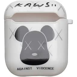Футляр для навушників Airpods Glossy Brand Kaws white