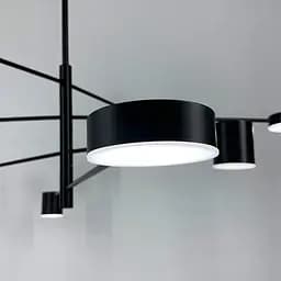 Сучасна чорна LED люстра FLEA з ріжками, що регулюються по осі Line.F DE 31/8 BK - мініатюра 13