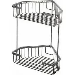 Полка угловая Frap 2 яруса 240x320 мм F335-1 1/20, Хром