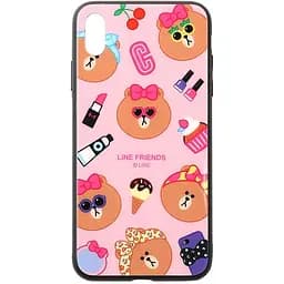 Чехол-накладка Toto Cartoon Print Glass Case Apple iPhone XS Max Line friends Linc
