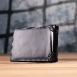 Невеликий чоловічий гаманець без застібки з натуральної шкіри Vintage s_15097 чорний - мініатюра 9