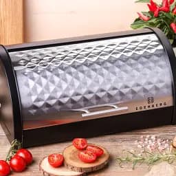 Хлібниця Edenberg EB-151 з нержавіючої сталі з відкидною кришкою  - мініатюра 6