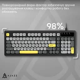 Клавіатура Ajazz AF98 USB UA Black/Grey/Yellow (AF98-BGY) - мініатюра 8